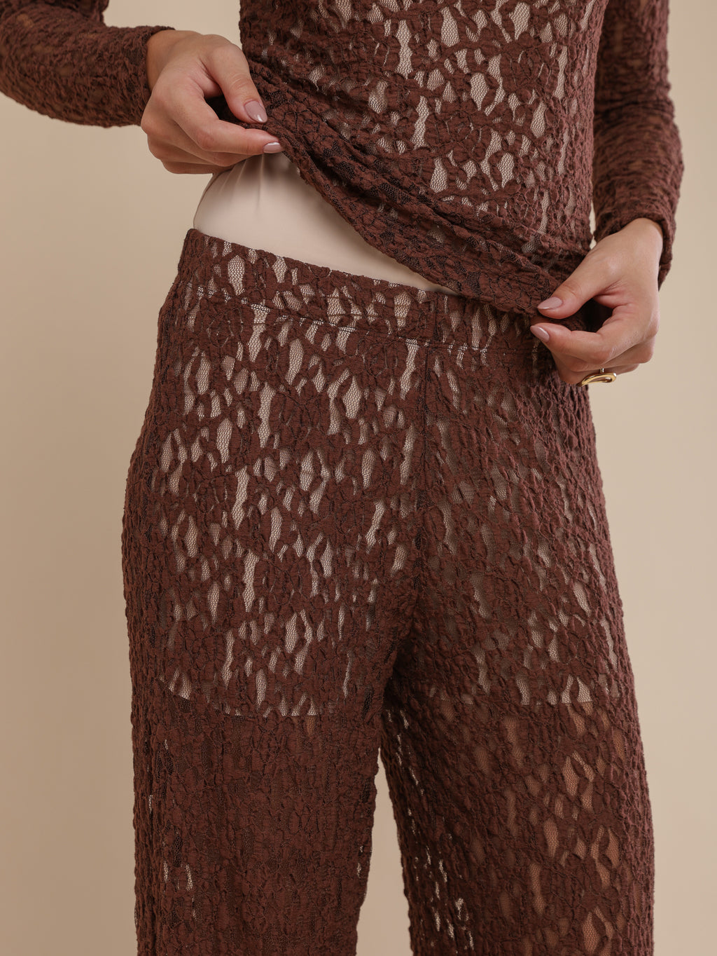 Calça Renda Urban Lace Coffee