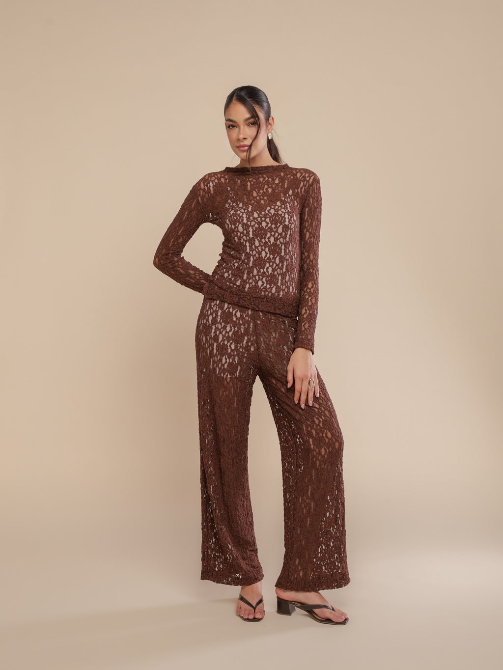 Calça Renda Urban Lace Coffee