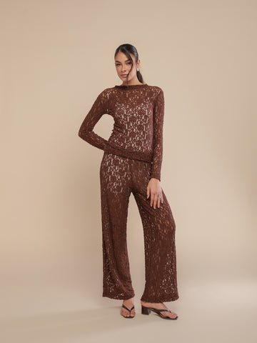 Calça Renda Urban Lace Coffee
