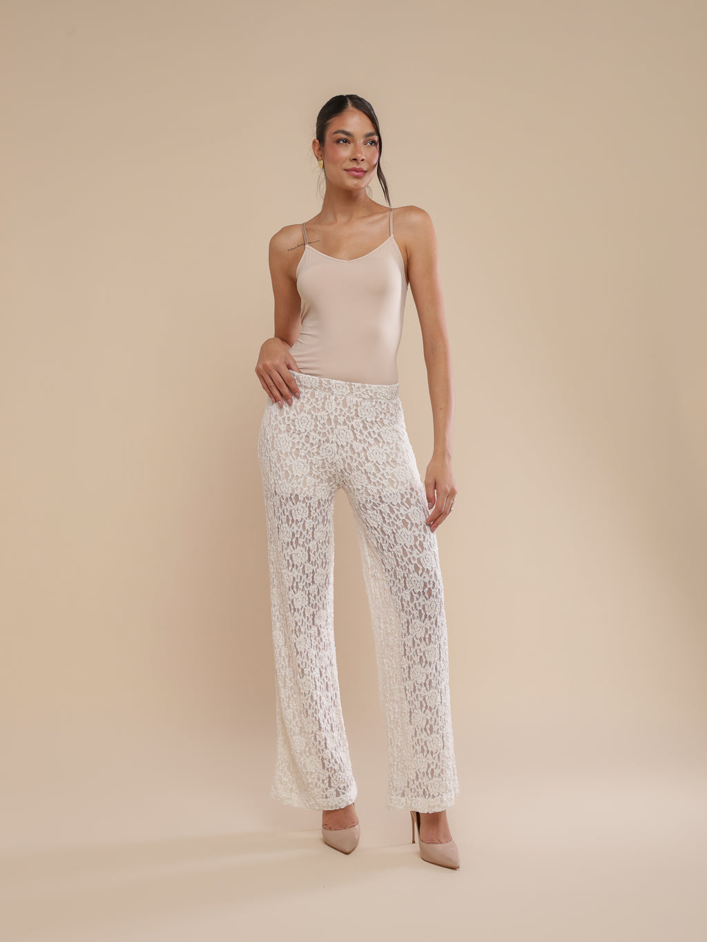 Calça Renda Urban Lace Off-White