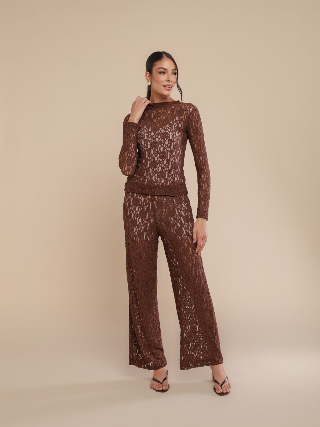 Calça Renda Urban Lace Coffee