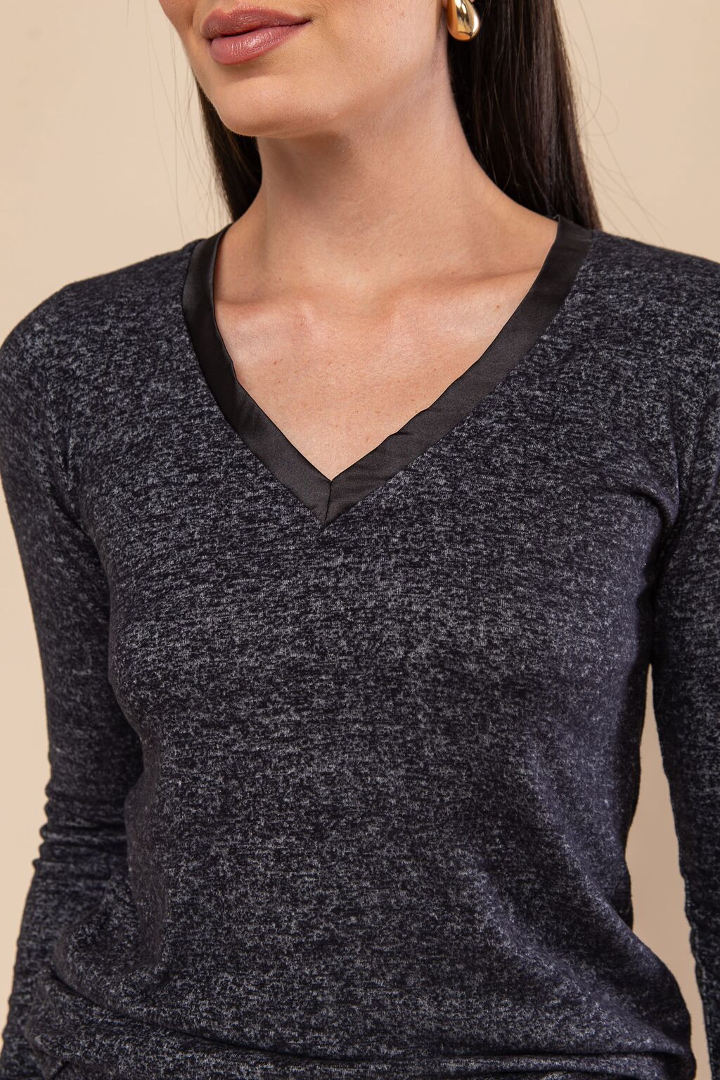 Blusa Manga Longa Lush Thermo Preta