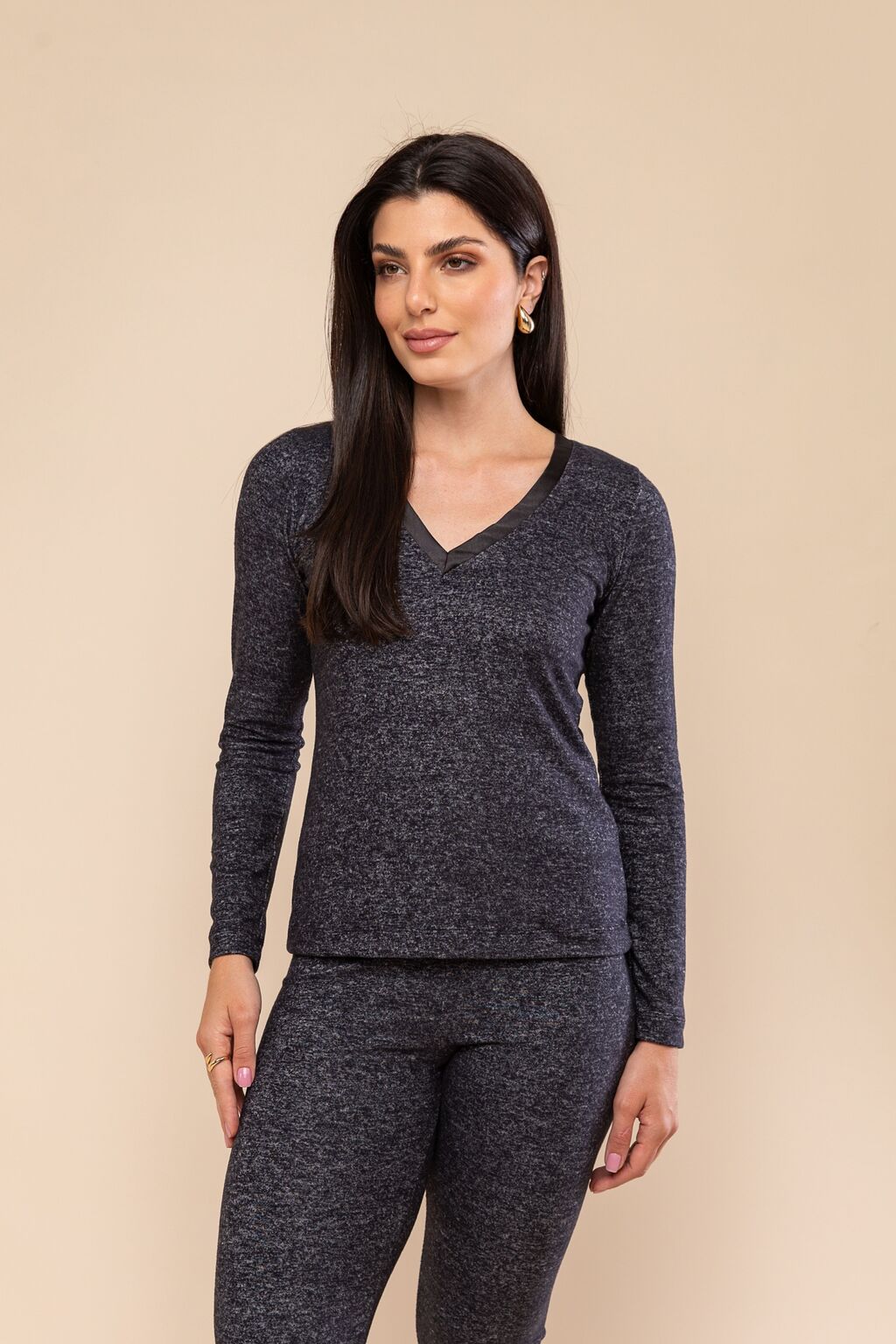 Blusa Manga Longa Lush Thermo Preta