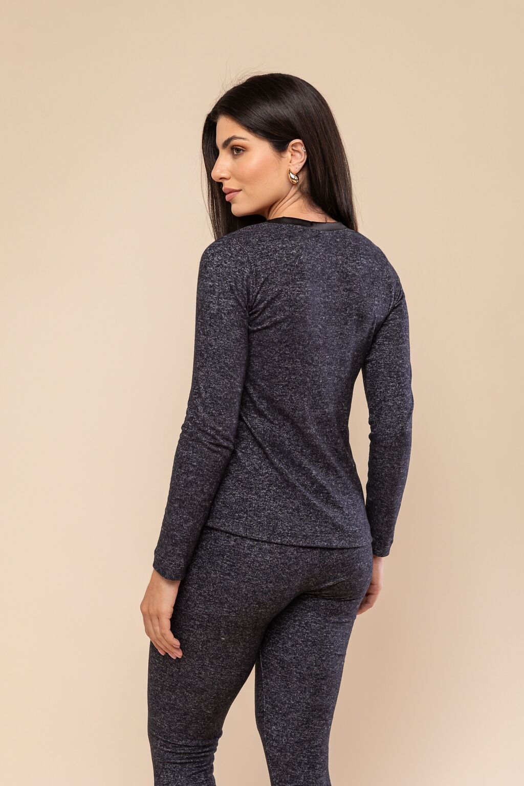 Blusa Manga Longa Lush Thermo Preta