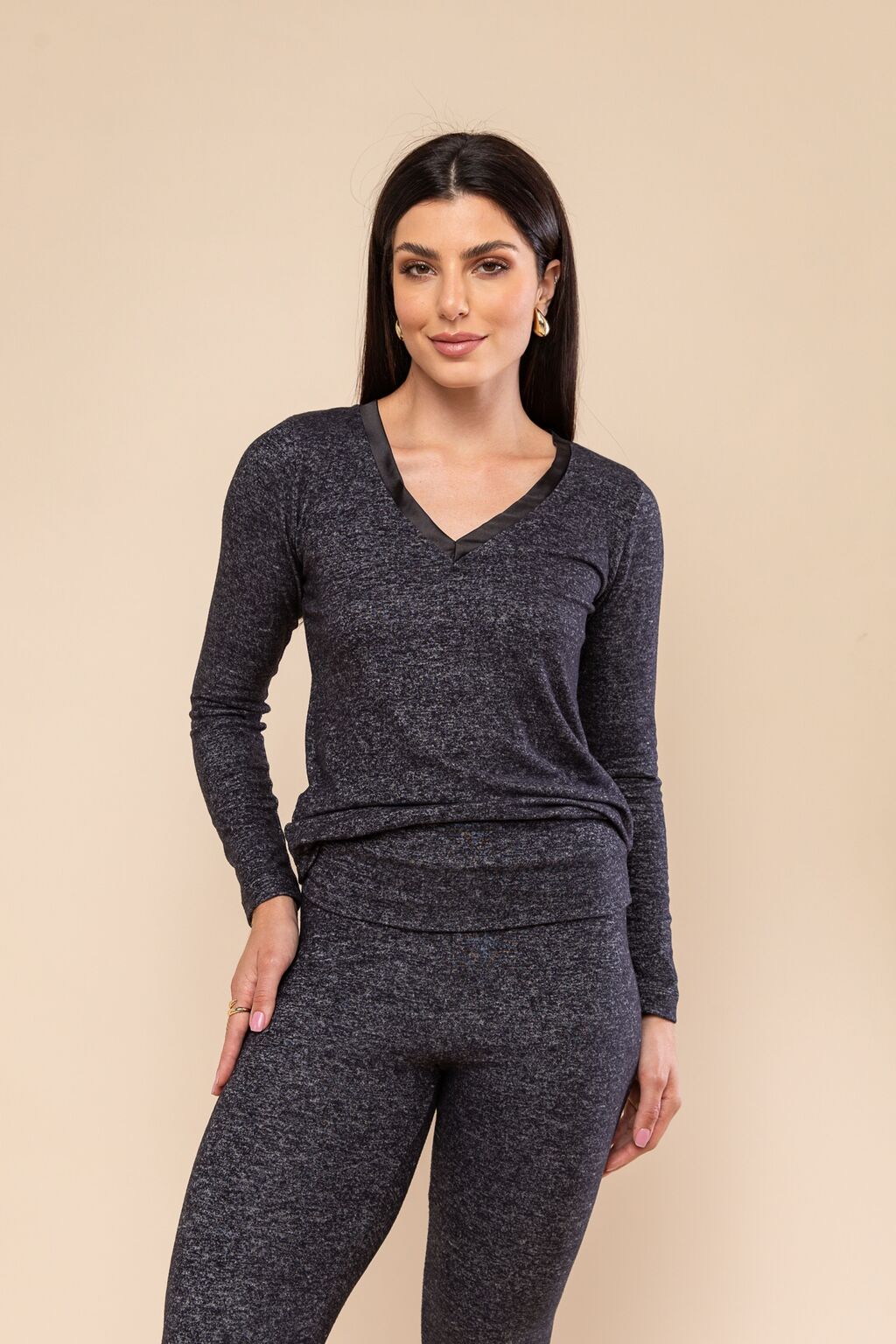 Blusa Manga Longa Lush Thermo Preta