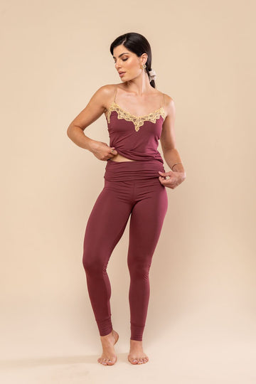 Calça Legging Everlong Modal Vermelho Garnet