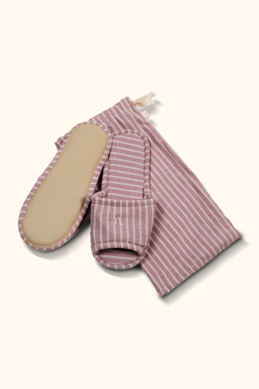 Pantufa Dobrável com Saquinho Rosa Talco