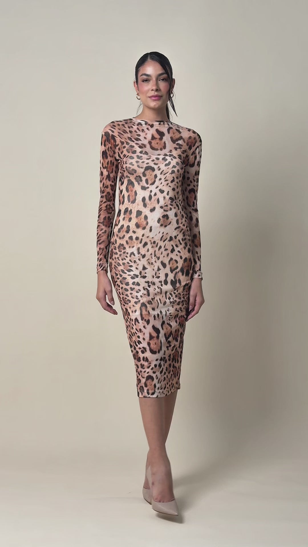 Vestido Tule Estampado Onça Feline + Combinete