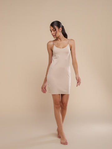 Camisola Vestido Combinação Skin Nude