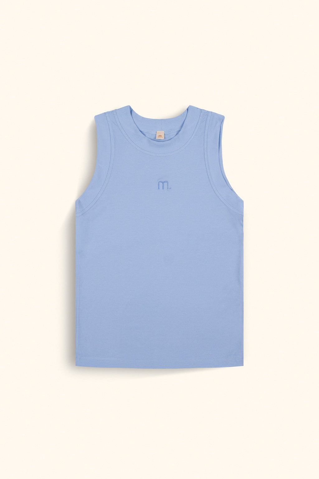 Regata Tank Canelada Viscose Azul Maya