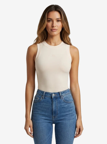 Regata Tank Canelada Viscose Off-White